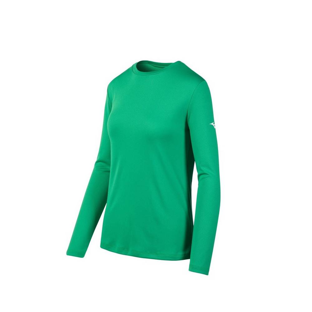 Mizuno Long Sleeve - Bayan Tişört - Yeşil Türkiye (CPGOTW-028)